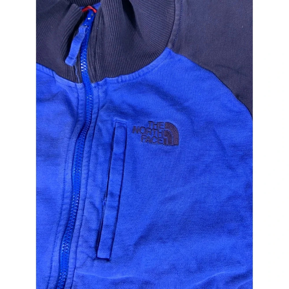 The North Face Full Zip Track Jacket Mens M Blue Navy Colorblock Embroidered